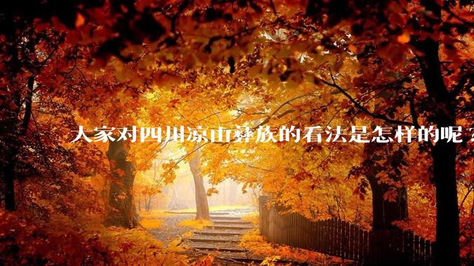 大家对四川凉山彝族的看法是怎样的呢?