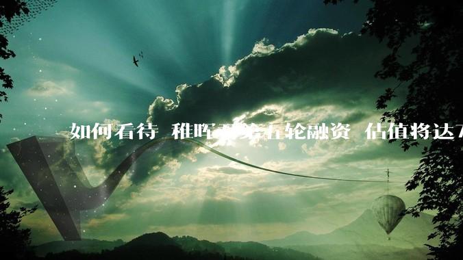 如何看待 稚晖君第五轮融资 估值将达70亿？